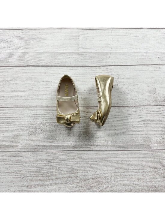The Children's Place Other - The Children’s Place Girls Dress Shoes Gold Mary Jane Flats Metallic Ballet 4